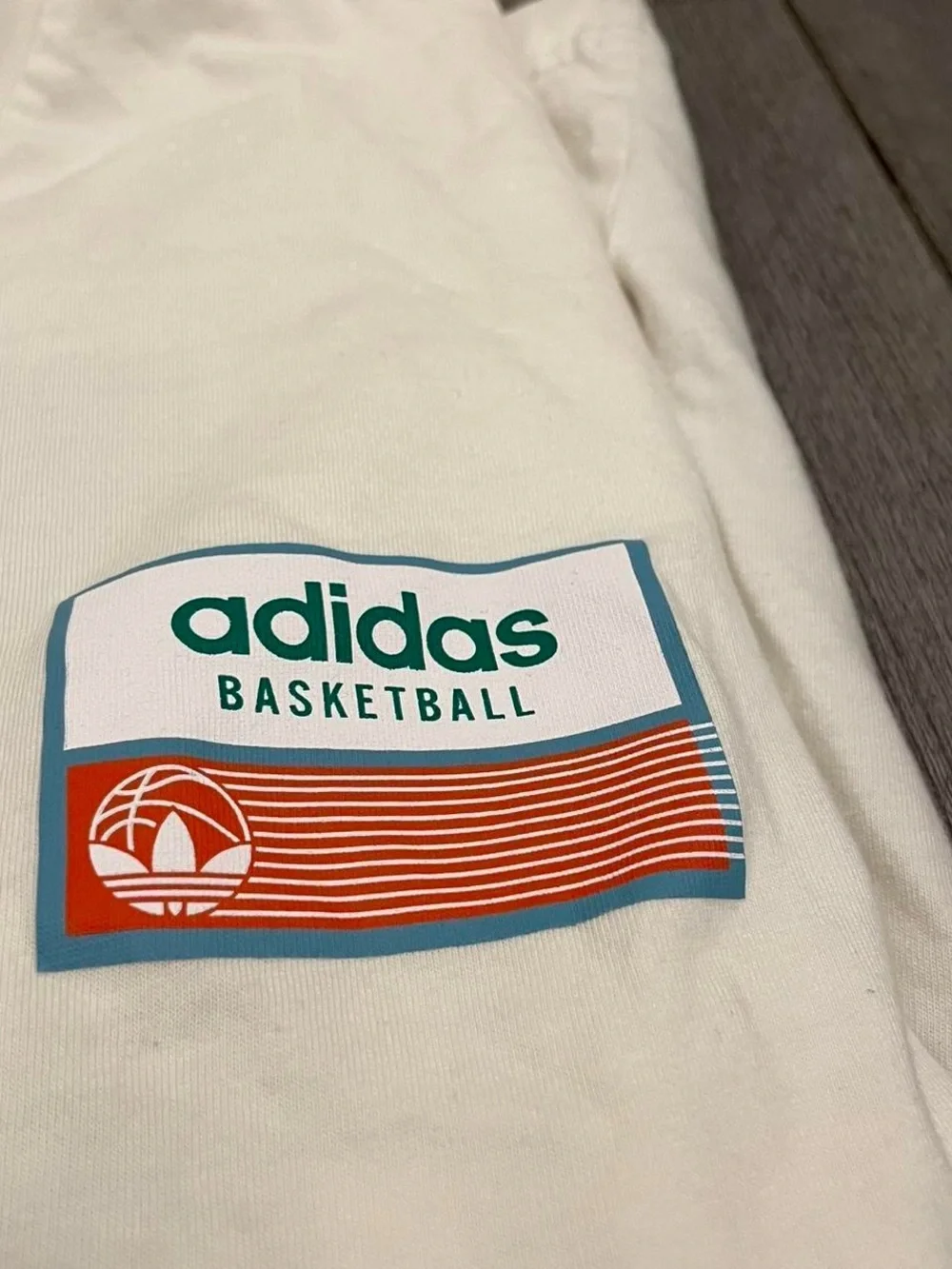 Adidas Off-White Short Sleeve Hoop Together Graphic Tee